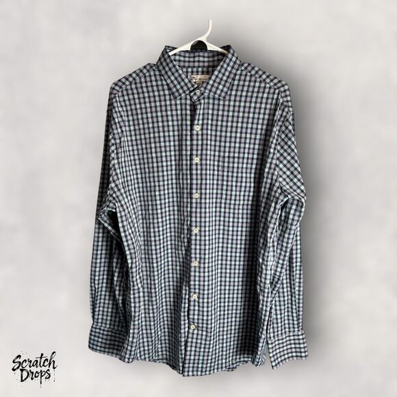 Peter Milan Other - Peter Milan Men's Polo Shirt Long Sleeve Button Down Checkered Casual Top M M02